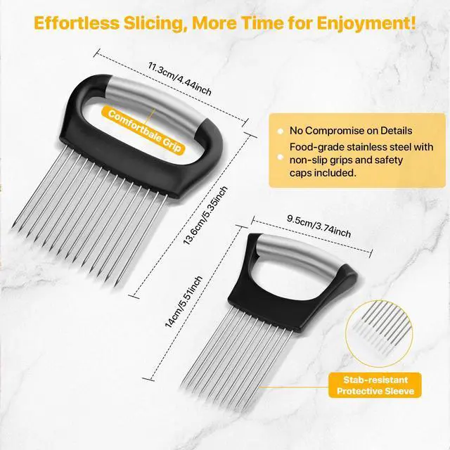 Alt view image 5 of 5 - 2 PCS Onion Holder for Slicing, Vegetable Slicer Slice Cutter Chopper Guide