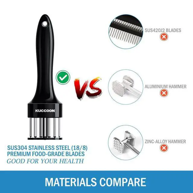 Alt view image 4 of 7 - Meat Tenderizer Tool Stainless Steel Needle Ultra Sharp 24 Blades Tenderizer Tool for Tenderizing Beef Chicken Steak Veal Pork