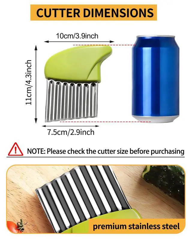 Alt view image 2 of 7 - Crinkle Cutter Stainless Steel Potato Carrot Chip Vegetable Crinkle Wavy Chopper Cutter French Fry Slicer