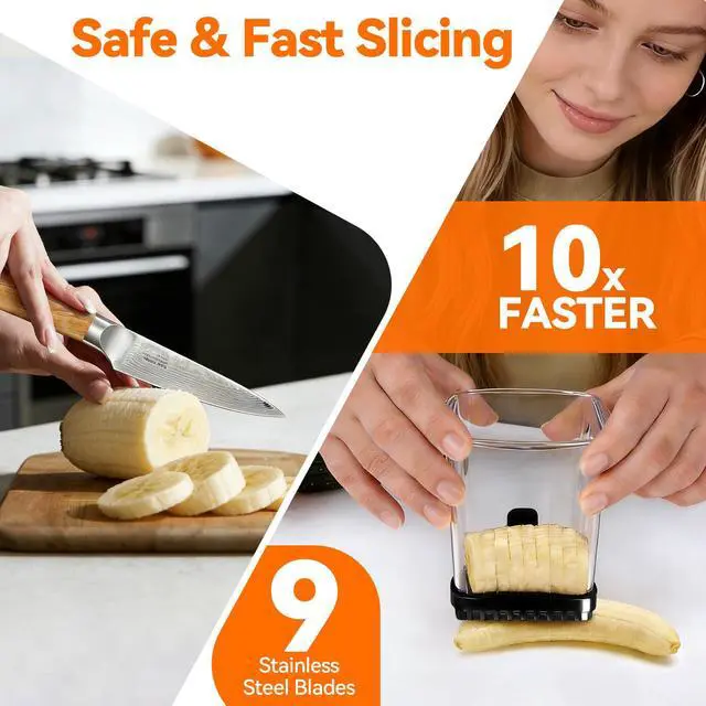 Alt view image 3 of 7 - Fruit Slicer Cup for Strawberry, Banana, Hard-Boiled Egg - Detachable Cutter with Push Plate - 304 Stainless Steel Blade - Rapid & Safe Slicing Kitchen Gadget for Quick Meal Prep (Black)