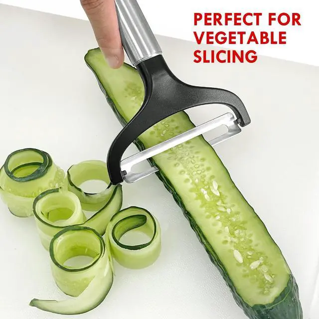 Alt view image 4 of 6 - Cabbage Peeler for Kitchen, Wide Mouth Vegetable Peeler, Stainless Steel Fruit Shredder Slicer with Non-Slip Handle and Sharp Blade