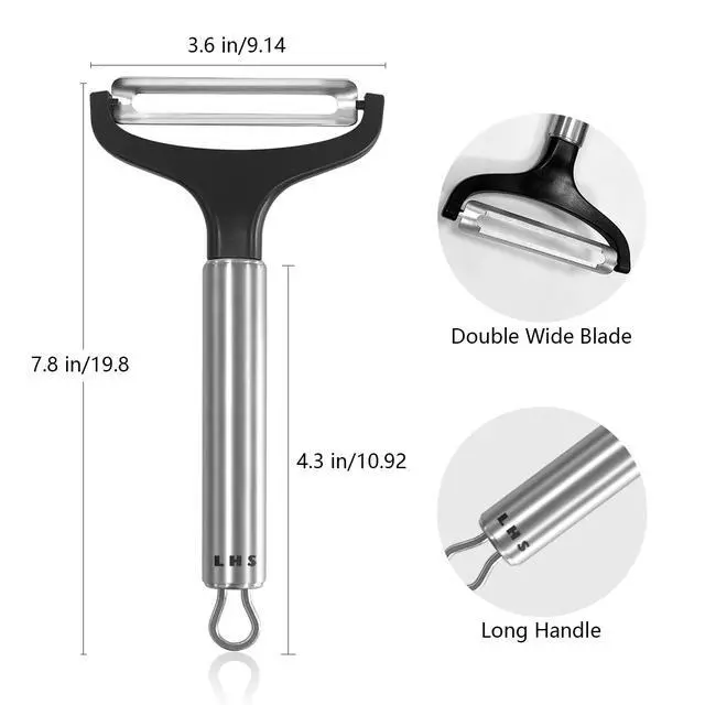 Alt view image 5 of 6 - Cabbage Peeler for Kitchen, Wide Mouth Vegetable Peeler, Stainless Steel Fruit Shredder Slicer with Non-Slip Handle and Sharp Blade