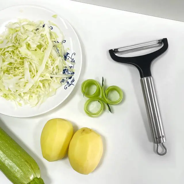Alt view image 6 of 6 - Cabbage Peeler for Kitchen, Wide Mouth Vegetable Peeler, Stainless Steel Fruit Shredder Slicer with Non-Slip Handle and Sharp Blade