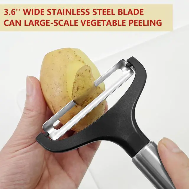 Alt view image 3 of 6 - Cabbage Peeler for Kitchen, Wide Mouth Vegetable Peeler, Stainless Steel Fruit Shredder Slicer with Non-Slip Handle and Sharp Blade