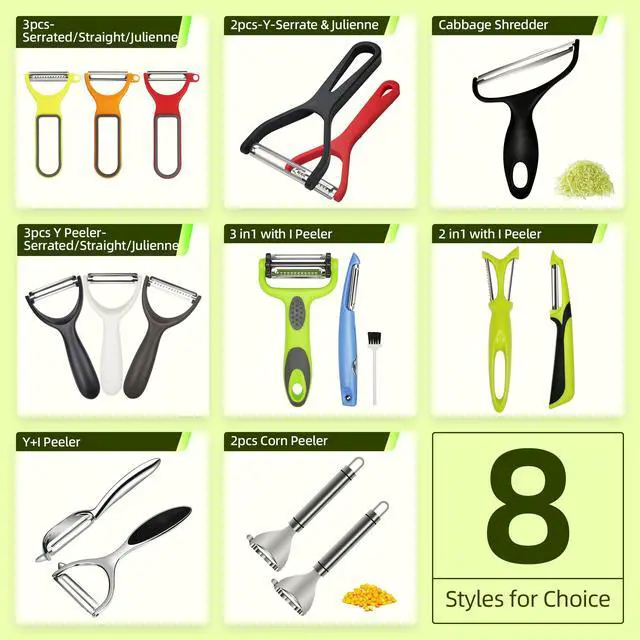 Alt view image 6 of 6 - Vegetable Peeler Large Peelers for Kitchen, Y Wide Veggie Shredder for Cabbage Lettuce Julienne, Swivel Stainless Steel Blades Big Size