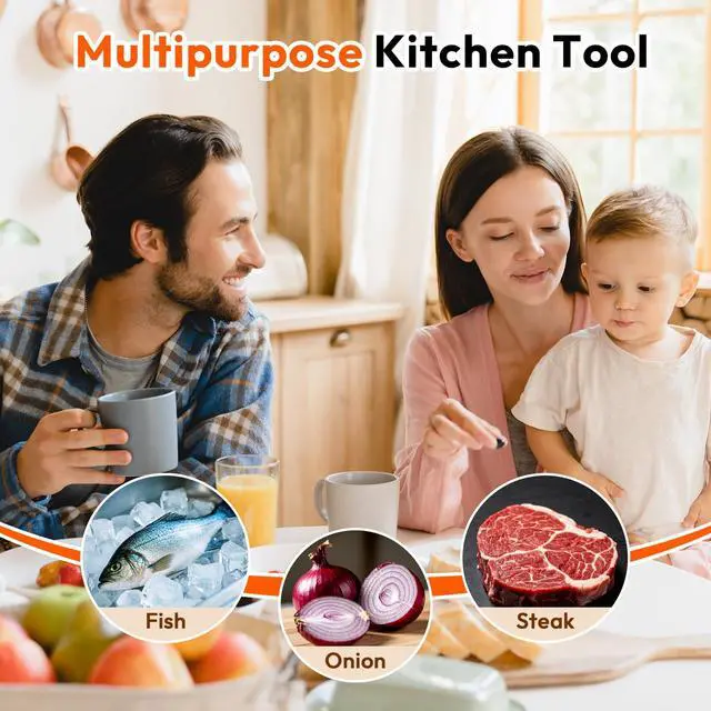 Alt view image 3 of 7 - Onion Slicer, Stainless Steel Onion Holder for Slicing with Protective Case, Onion Cutter Tool for Meat Lemon Potato Tomato Avocado Egg Kitchen Slicing Assistant Tool (1 PCS)