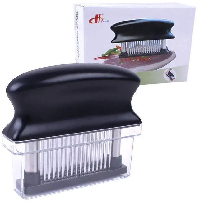 Main image of Meat Tenderizer with 48 Stainless Steel Ultra Sharp Needle Blades Heavy Duty Cooking machine for Tenderizing Beef, Turkey, Chicken, Steak, Veal, Pork, Fish etc