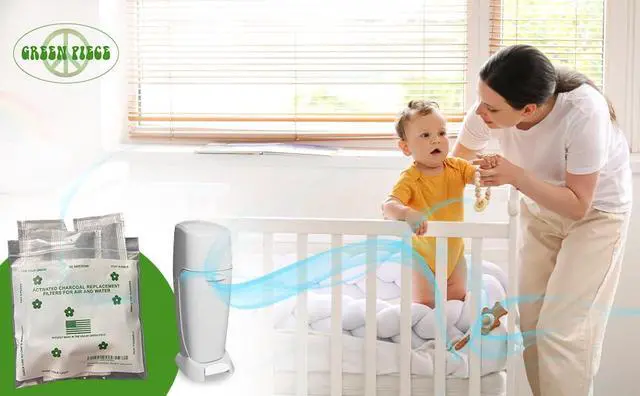 Alt view image 2 of 6 - Pack of 12 +1 - Compatible with Diaper Genie - All Natural Baby Diaper Pail Deodorizer - Overstuffed - Activated Charcoal Air Purifier - * Made by Green Piece in the USA *
