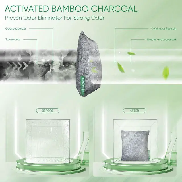 Alt view image 5 of 7 - Activated Charcoal Odor Absorber, Odor Eliminator for Strong Odor,Bamboo Charcoal Air Purifying Bags for Shoe Home Car Closet Pet, Sneaker Deodorizer, Smoke Room Deodorizer(6 x 50g)