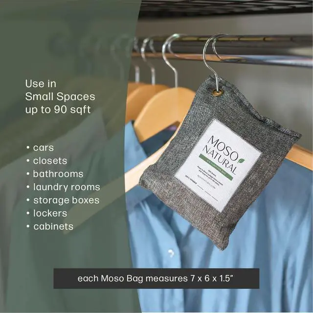 Alt view image 4 of 7 - Air Purifying Bag 200g, Charcoal Odor Absorber, Car Odor Eliminator & Closet Deodorizer for Home & Pet, Lasts 2 Years, Unscented Bamboo Charcoal Bags, HGTV Editors' Pick