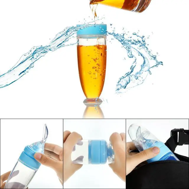 Alt view image 6 of 7 - 3 Pcs Baby Food Spoon 3oz Silicone Feeder Dispenser Bottle Feeding Infant Cereal Fruit 6 Months Utensils Set Rice Holder Teething Feed Suction Weaning Newborn Supplies Travel