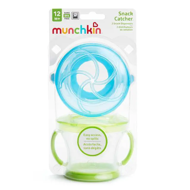 Alt view image 5 of 5 - Snack Catcher Toddler Snack Cups, No Spill, 2 Pack, Blue/Green
