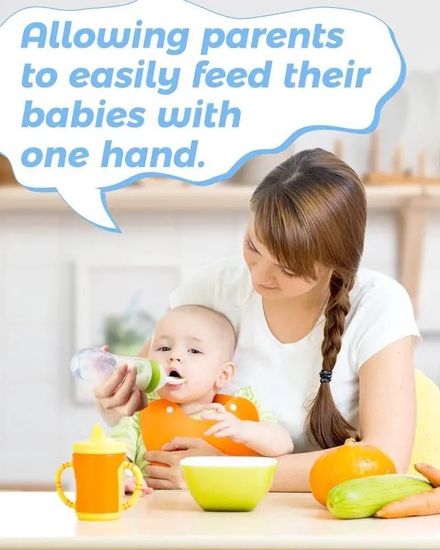 Alt view image 5 of 7 - 3 Pack Baby Food Feeder, 3 Oz Silicone Baby Feeder, 3 Colors Food Dispensing Spoon, Squeeze Spoon for Boys Girl Kids Toddlers
