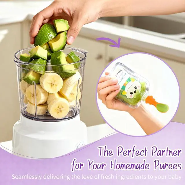 Alt view image 3 of 7 - Infant Feeding Essentials & Baby Food Pouches Attachable Toppers: Seamless, Non-Drip Spoons for Baby's Diet, Compatible with Assorted Pouch Forms, Perfect for Infants 3+ Months, Pack of 5