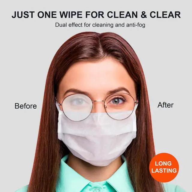 Alt view image 3 of 7 - Anti Fog Wipes for Glasses, Pre-moistened Individually Wrapped Lens Wipes for Eyeglasses, Sunglasses, SKI Goggles, Face Shields (120 Count)