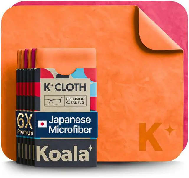 Main image of Lens Cleaning Cloth | Japanese Microfiber | Glasses Cleaning Cloths | Eyeglass Lens Cleaner | Eyeglasses, Camera, VR/AR Headset, and Screen Cleaner | Pink & Orange (Pack of 6)