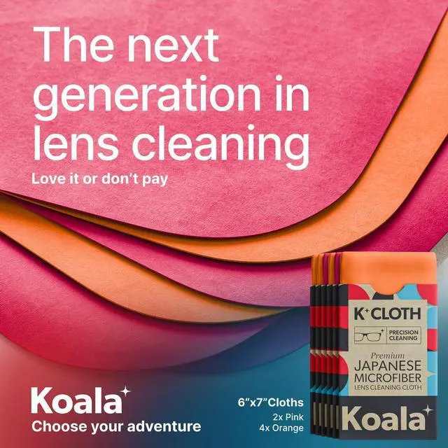 Alt view image 6 of 7 - Lens Cleaning Cloth | Japanese Microfiber | Glasses Cleaning Cloths | Eyeglass Lens Cleaner | Eyeglasses, Camera, VR/AR Headset, and Screen Cleaner | Pink & Orange (Pack of 6)