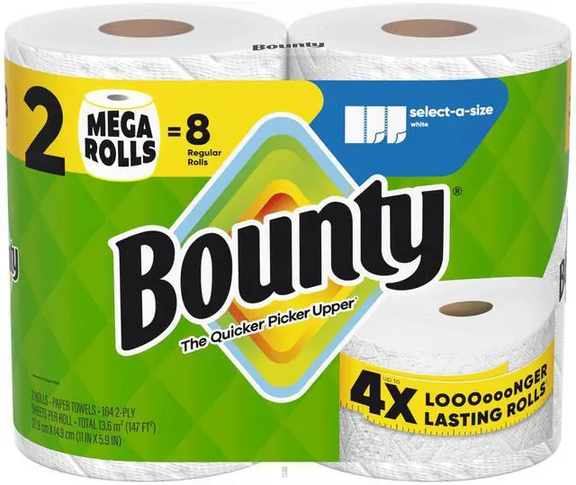 Main image of Select-A-Size Paper Towels, White, 2 Mega Rolls = 8 Regular Rolls