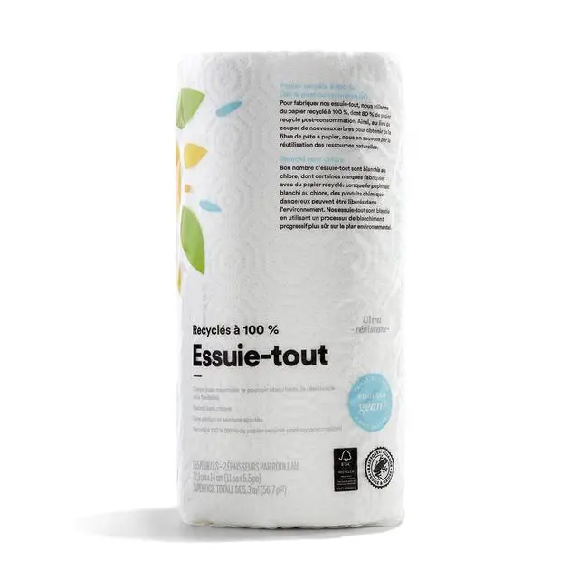Alt view image 2 of 3 - 100% Recycled Jumbo Paper Towels, Ultra-Strong, 135 Sheets per Roll, 1 Count