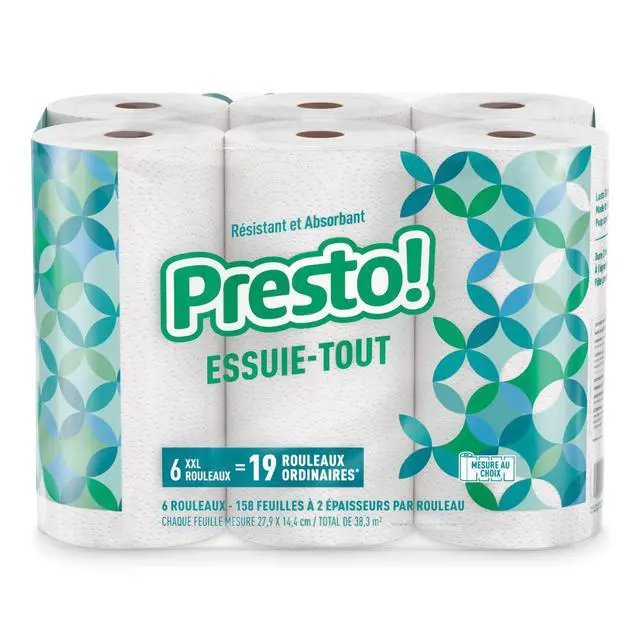 Alt view image 2 of 6 - Ultra-Strong Premium Paper Towels, 158 Sheet Huge roll - Flex-a-Size, 6 Rolls, Equivalent to 19 Regular Rolls, White