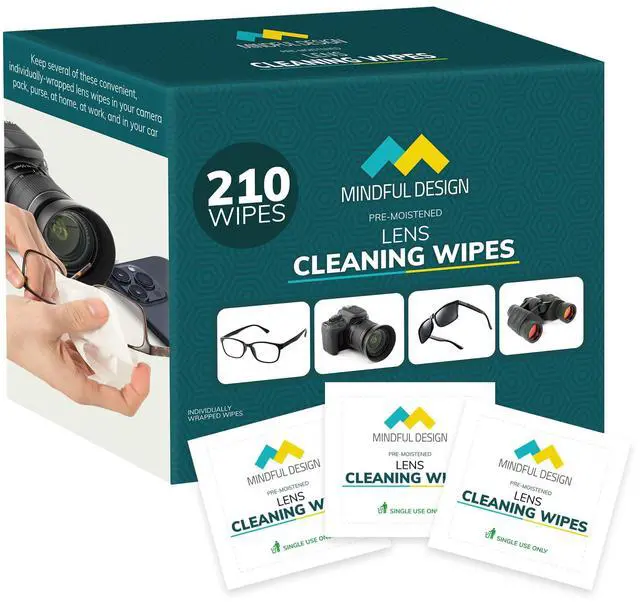 Main image of Lens Cleaning Wipes for Eyeglasses, 210ct - Individually Wrapped, Eye Glass Cleaning, Lens Wipes for Glasses/Sunglasses, Packaging May Vary