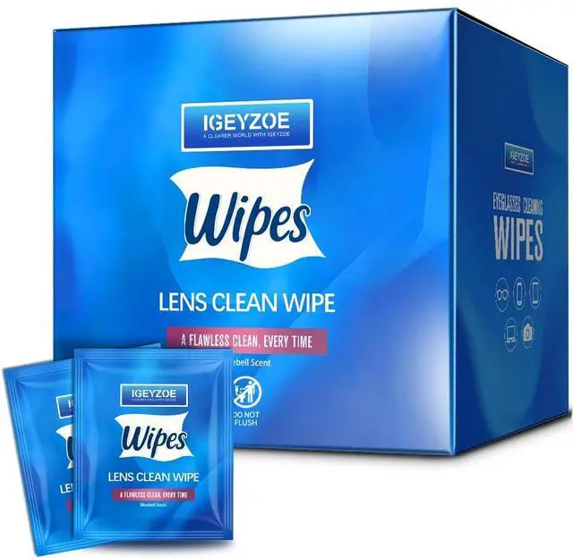 Main image of 220 PCS Lens Wipes for Eyeglasses, Individually Wrapped Pre-moistened Cleaning Wipes, Scratch-Free Streak-Free Formula for Sunglasses Camera Lens Goggles, Portable Optical Wipes (Blue-Bluebell Scent)