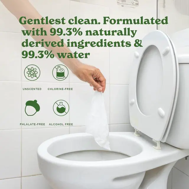 Alt view image 5 of 7 - Tree Free Flushable Wipes, Certified Flushable, Septic Safe, Biodegradable, Chemical Free, Unscented Wipes for Adults made with Renewable Bamboo Based Viscose (Pack of 3, Total of 180)