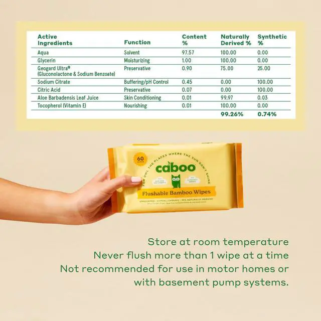 Alt view image 7 of 7 - Tree Free Flushable Wipes, Certified Flushable, Septic Safe, Biodegradable, Chemical Free, Unscented Wipes for Adults made with Renewable Bamboo Based Viscose (Pack of 3, Total of 180)