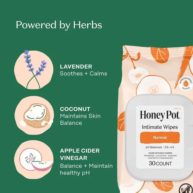 Alt view image 3 of 7 - Feminine Hygiene Wipes - Normal - pH Balancing, Herbal Infused Plant-Based Feminine Care for Sensitive Skin - Cleansing Wipes for Women - 30ct