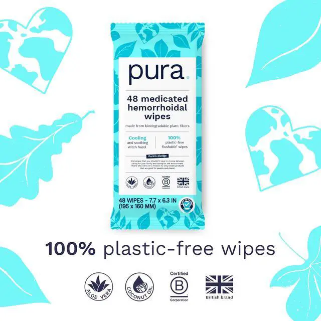 Alt view image 4 of 7 - XL Flushable Medicated Wipes for Hemorrhoid Relief, Extra-Large, Fragrance-Free Wet Wipes with Witch Hazel, Coconut Oil & Aloe, Skin Soothing, 96 Wipes (2 Packs)
