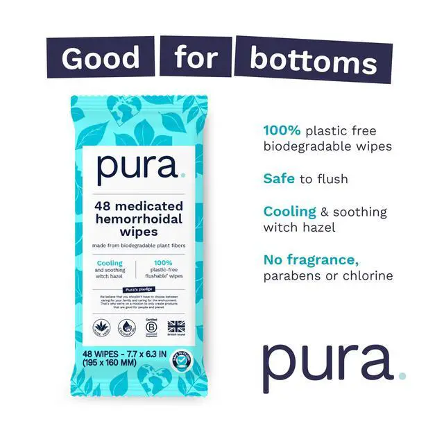 Alt view image 2 of 7 - XL Flushable Medicated Wipes for Hemorrhoid Relief, Extra-Large, Fragrance-Free Wet Wipes with Witch Hazel, Coconut Oil & Aloe, Skin Soothing, 96 Wipes (2 Packs)