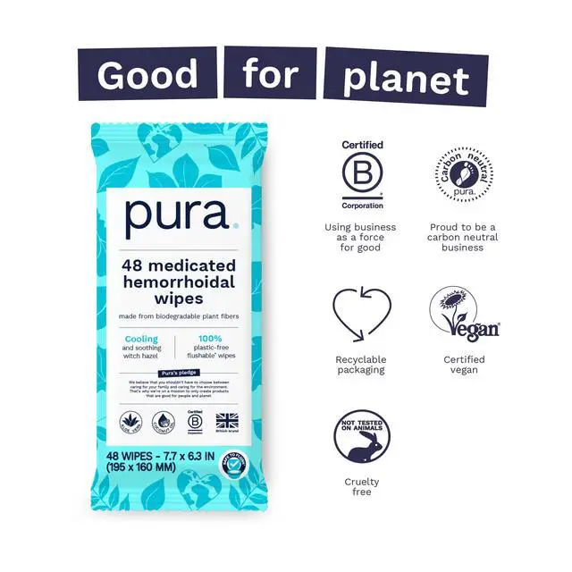 Alt view image 3 of 7 - XL Flushable Medicated Wipes for Hemorrhoid Relief, Extra-Large, Fragrance-Free Wet Wipes with Witch Hazel, Coconut Oil & Aloe, Skin Soothing, 96 Wipes (2 Packs)