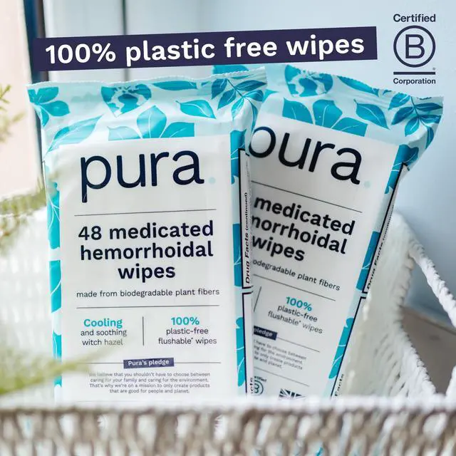 Alt view image 7 of 7 - XL Flushable Medicated Wipes for Hemorrhoid Relief, Extra-Large, Fragrance-Free Wet Wipes with Witch Hazel, Coconut Oil & Aloe, Skin Soothing, 96 Wipes (2 Packs)