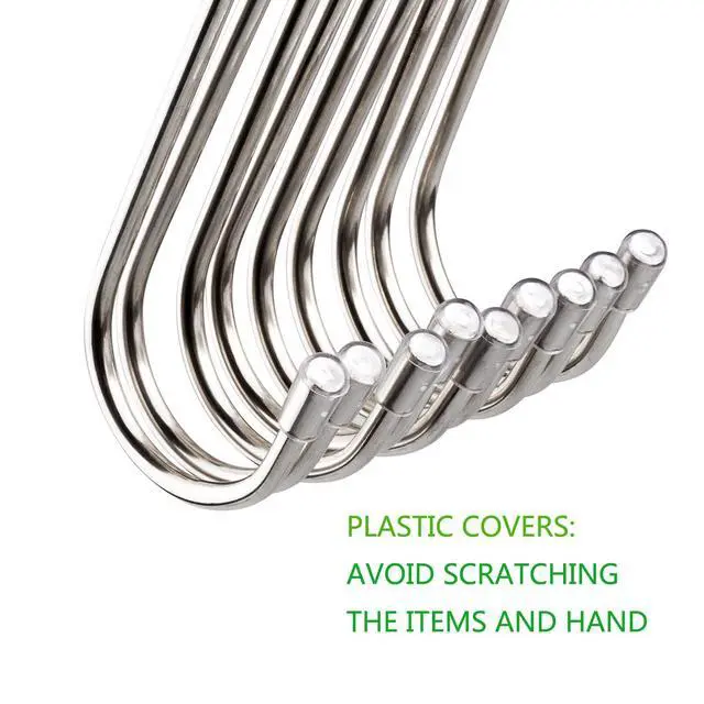 Alt view image 2 of 4 - 20 Pack 3.4" S Shaped Hooks Stainless Steel Metal Hangers Hanging Hooks for Kitchen, Work Shop, Bathroom, Garden