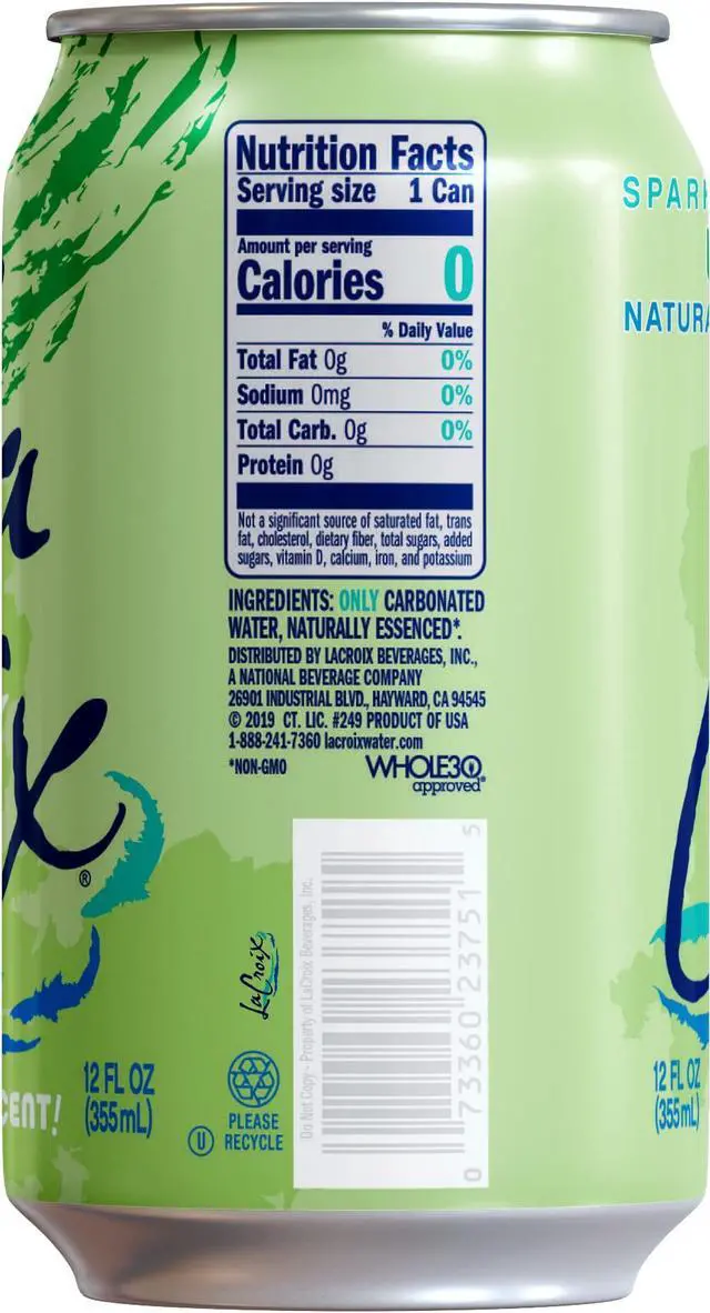 Alt view image 3 of 4 - Sparkling Water, Lime, 12 Fl Oz (pack of 8)