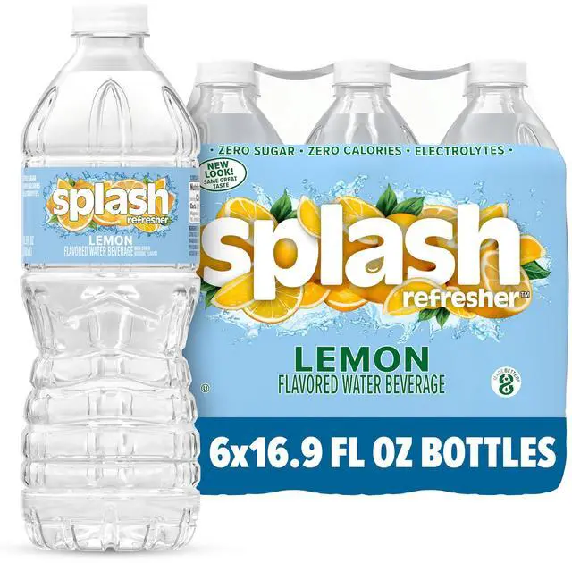 Main image of Flavored Water Bottles, Lemon Flavor - 6-Pack, 16.9 Fl Oz - Refreshing Flavored Bottled Water with Electrolytes - Zero Sugar & Zero Calories