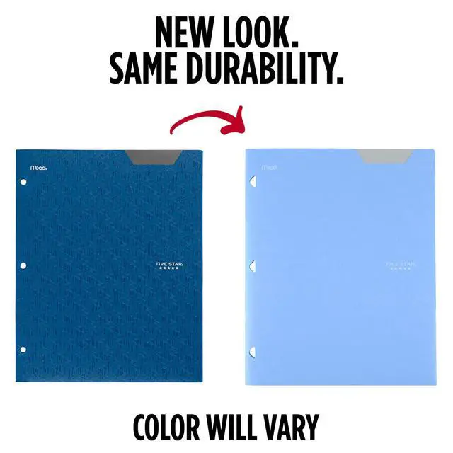 Alt view image 2 of 7 - 2-Pocket Folder, Plastic Folder with Stay-Put Tabs, Fits 3-Ring Binder, Holds 8-1/2" x 11" Paper, Pacific Blue (333420C-ECM)