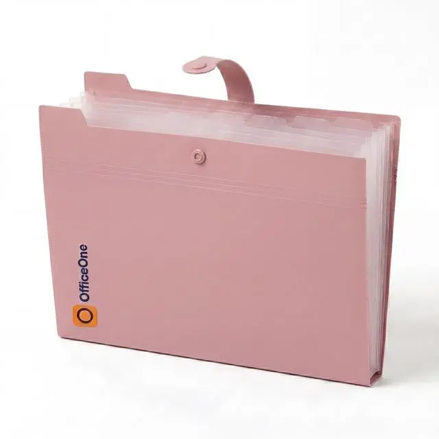 Alt view image 2 of 7 - 8-Pocket Expanding File Folder, A4 Letter Size Accordion Document Organizer with Snap Closure, Labeled Tabs & Customizable Color-Coding Stickers, Home Office School (Dusty Pink)