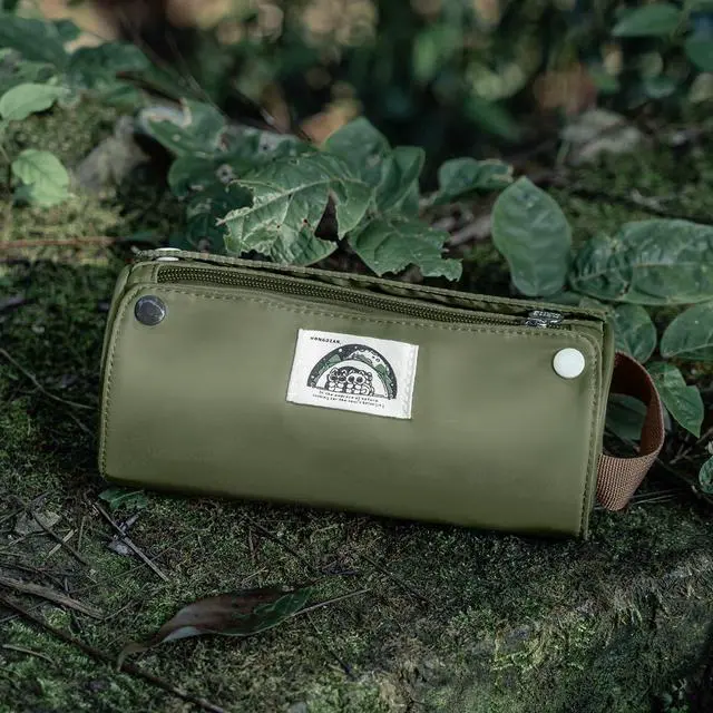 Alt view image 3 of 7 - Large Capacity Pencil Case Roll Up Design Multifunctional Pencil Holder Pouch Stationery Pen Bag for Teen Girls and Boys Camping style - Green
