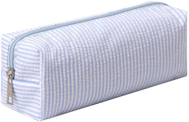 Main image of Cute Pencil Case Capacity Pencil Pouch Aesthetic Pen Bag Office Stationery Organizer Simple Sturdy Multifunctional Cosmetic Pouch (Light blue)