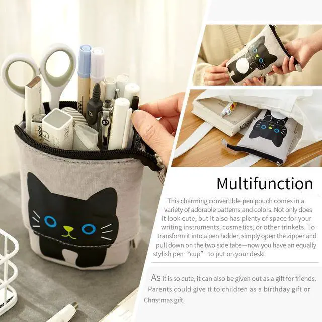 Alt view image 2 of 6 - Big Capacity Pencil Pen Case Pouch Box Organizer Large Storage for Bullet Journal (Gray)