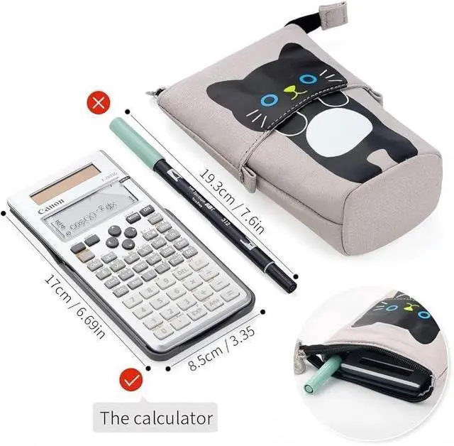 Alt view image 5 of 6 - Big Capacity Pencil Pen Case Pouch Box Organizer Large Storage for Bullet Journal (Gray)