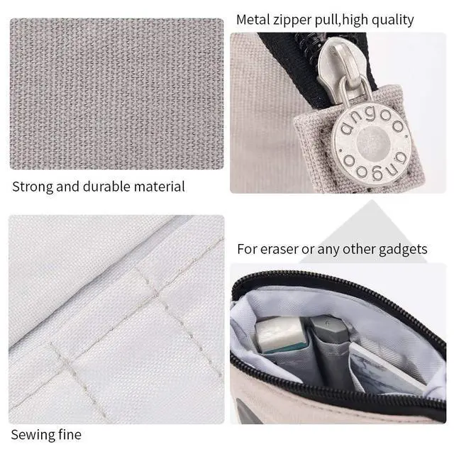Alt view image 6 of 6 - Big Capacity Pencil Pen Case Pouch Box Organizer Large Storage for Bullet Journal (Gray)