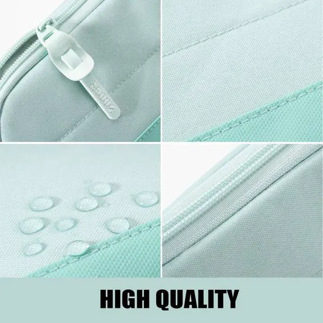 Alt view image 4 of 6 - Wide-Opening Pencil Pen Case, Lightweight & Spacious Pencil Cases Bag Pouch Box Organizer, Aesthetic Supply with Triangular Design for Adults, Mint Green
