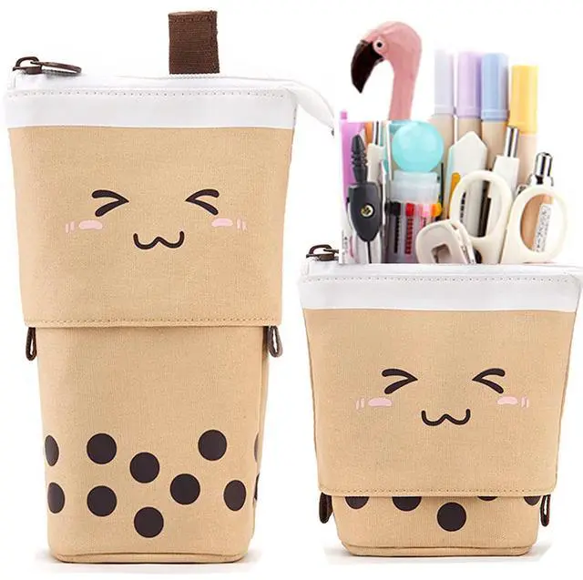 Main image of Telescopic Pencil Bag Pen Holder Pop Up Stationery Case, Stand-up Retractable Transformer Bag Standing Organizer, Great for Christmas Holiday New Year Office Bag