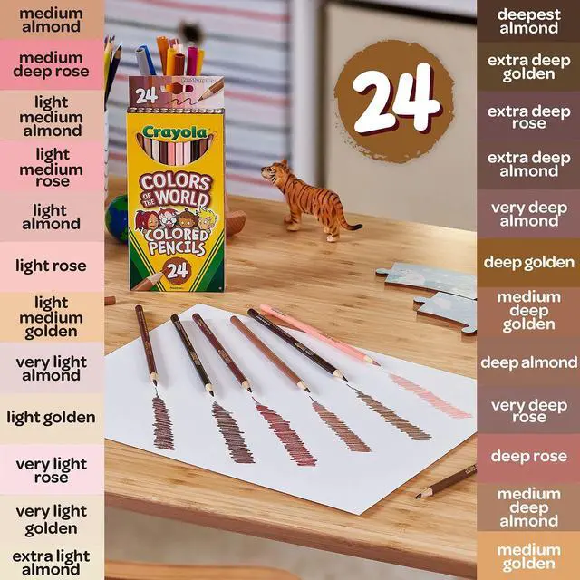Alt view image 2 of 7 - Colors of the World Colored Pencil Set (24ct), Skin Tone Colored Pencils for Kids, Coloring Book Pencils, Gifts for Kids