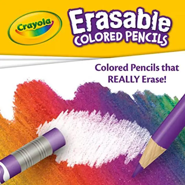 Alt view image 3 of 6 - Erasable Colored Pencils (24ct), Kids Coloring Pencils for Coloring Books, Assorted Colors, Arts & Crafts Supplies, Gifts, Ages 6, 7, 8