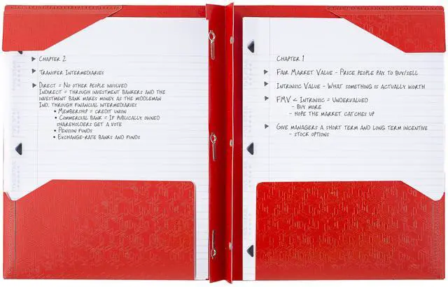 Alt view image 3 of 7 - 2-Pocket Folder, Plastic Folder with Stay-Put Tabs and Prong Fasteners, Holds 8-1/2" x 11" Paper, Fire Red (72109)