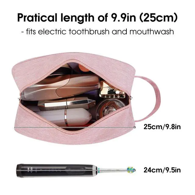 Alt view image 2 of 6 - Travel Toiletry Bag for Women Traveling Dopp Kit Travel Bag for Toiletries Cosmetic Bag Makeup Bag Medicine Bag for Traveling (Pink)