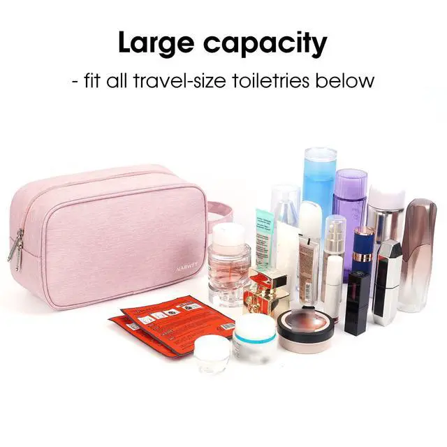 Alt view image 3 of 6 - Travel Toiletry Bag for Women Traveling Dopp Kit Travel Bag for Toiletries Cosmetic Bag Makeup Bag Medicine Bag for Traveling (Pink)